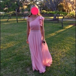 Dessy formal/bridesmaid Rose Quartz Lux Chiffon